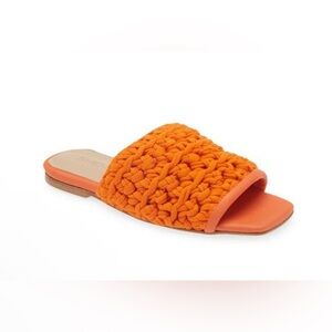 SHEKUDO Amaro Knit Strap Slide Sandal Tangerine Women’s Size 36 New